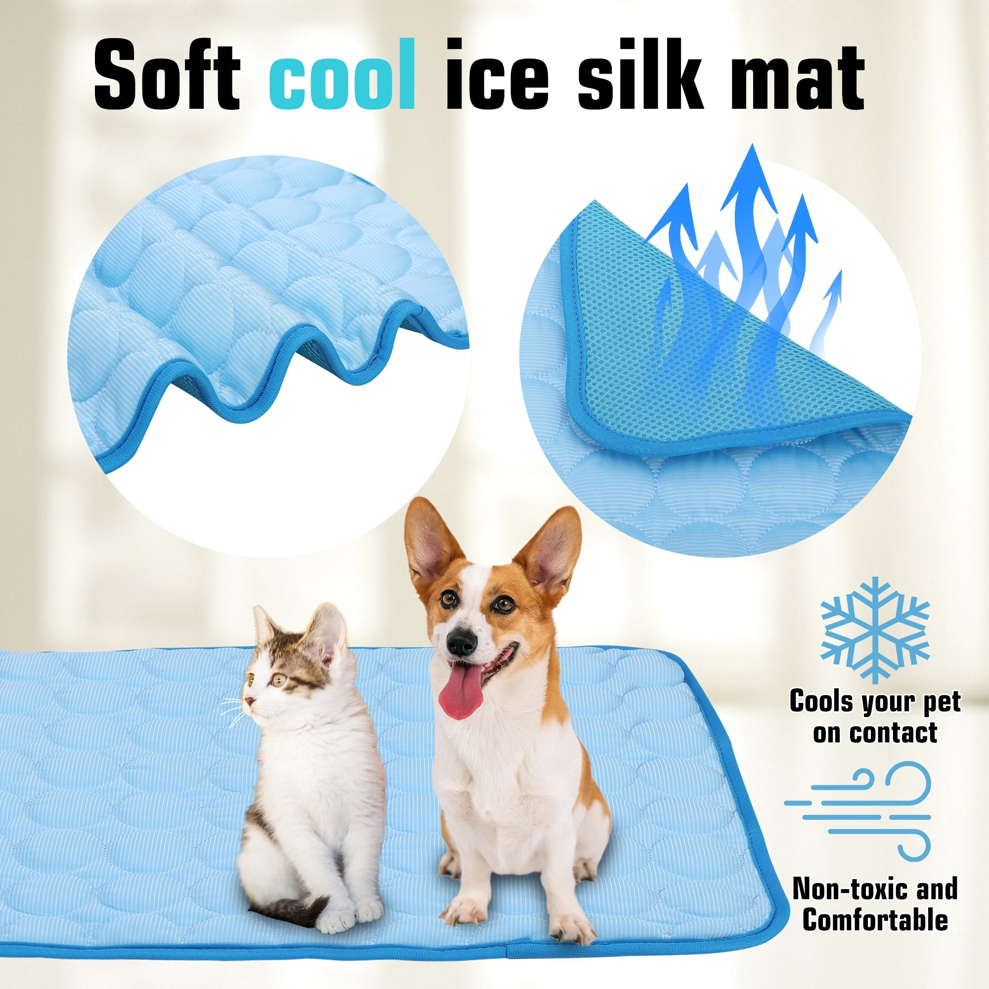 SAYFUT Dog soft Mat, Pad for Dog Pet Ice Silk soft Mat for Dogs & Cats, Portable & Washable Pet Bed Blanket for Kennel/ Sofa/ Bed/ Floor