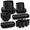 Black, variant on Black Square 40-Piece Dinnerware Set For 10, Wheat Straw Plastic Tableware