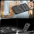 thumbnail image 3 of ShellTech Magnetic Case for Google Pixel 8A,Shockproof TPU+PC Rotating Ring Holder Kickstand Military Drop Protection Cover,Black, 3 of 9