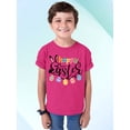 thumbnail image 2 of Happy Easter Egg Hunting Church Christian Event Group Youth T-shirt, Youth XL, Cyber Pink, 2 of 5