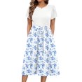 thumbnail image 1 of Vestido midi Zeagoo White Summer Beach con bolsillos para mujer, 1 of 6