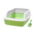 thumbnail image 2 of Cat with Litter Sifting Prevent Leakage High Sided Easy to Clean Heightening Splashing Removable Kitty Litter Tray Green, 2 of 7