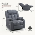 thumbnail image 2 of Sfxingyou  Manual  Swivel Rocker Recliner Chair for Adults with Massage and Heat Glider Rocking Recliner Chairs for Living Room Bedroom Overstuffed Soft Reclining Sofa Chair with Pockets and Cup Hold, 2 of 9