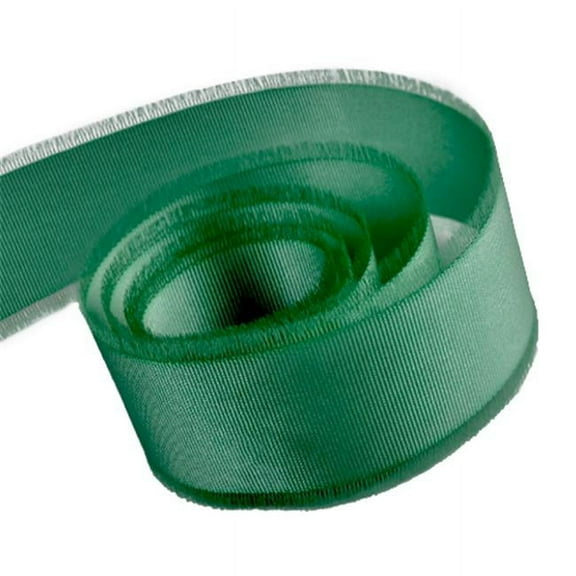 Papillon Ribbon & Bow R097085-38-0587-50YD 1.5 in. 50 Yards Fussy Edge Grosgrain Fringed Ribbon- Forest Green