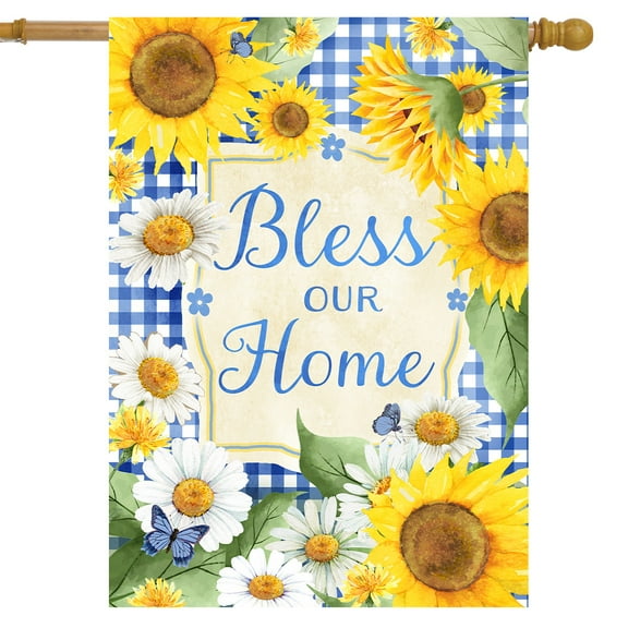 Briarwood Lane Bless This Home Floral House Flag