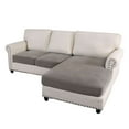 thumbnail image 6 of Turquoize 3-Piece Separate Slipcovers Textured Grid Stretch Non-Slip L Shape Sofa Seat Covers for Both Left/Right Sectional Couch (Seat Only: 1 Chaise + 2 Sofa,Taupe）, 6 of 8