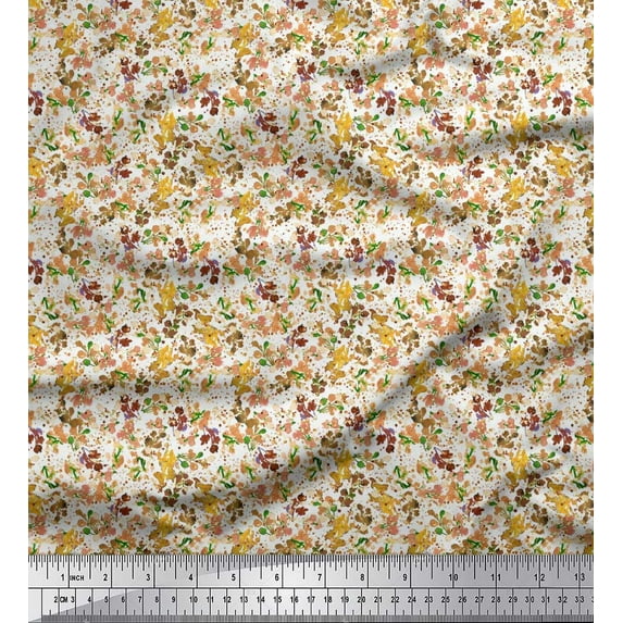 Soimoi Rayon Fabric Watercolor Flower Shirting Print Sewing Fabric Yard 56 Inch Wide