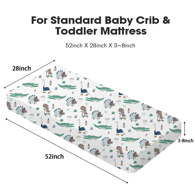 Bimocosy Crib Sheets Fitted 4 Pack for Baby Boys & Girls, Soft Microfiber Toddler Bed Sheets for Standard Crib & Toddler Mattresses 52'’ x 28'' (Truck)