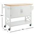 thumbnail image 5 of SAFAVIEH Kesler 2-Door 1 Shelf Kitchen Cart White / Natural, 5 of 7