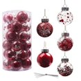 thumbnail image 1 of 30Pcs Shatterproof Clear Plastic Christmas Ball Ornaments Decorative Xmas Balls Baubles Set with Stuffed Delicate Decorations 2.4", 1 of 5