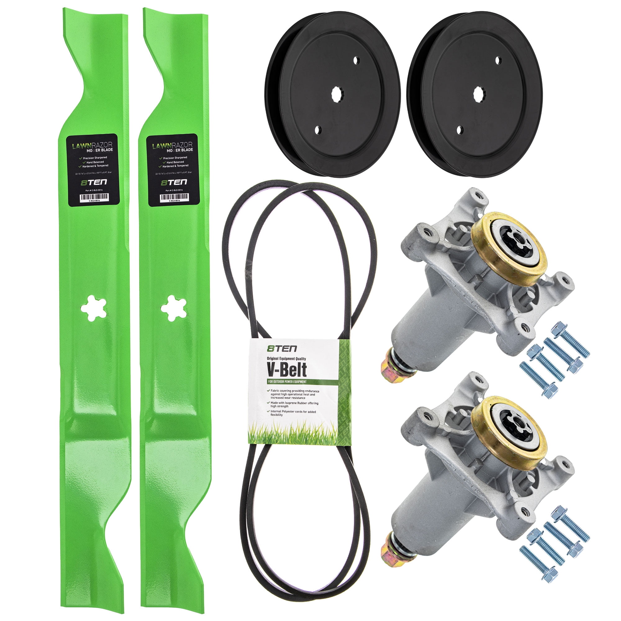 8ten Deck Belt Blade Spindle Kit For Husqvarna Yth18k46 2246ls 2346xls Mk1001939 Green