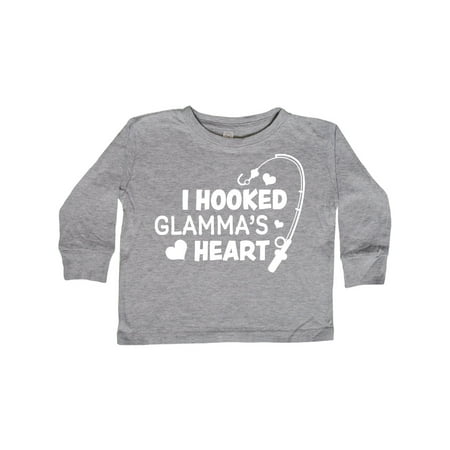 

Inktastic I Hooked Glamma s Heart with Fishing Rod Gift Toddler Boy or Toddler Girl Long Sleeve T-Shirt