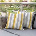 thumbnail image 5 of Pack of 2 Outdoor Pillow Covers 16x16 Inch Waterproof Orange Grey Striped Throw Pillow Covers,Decorative Couch Pillow Shams Protectors Geometric Vertical Stripes White Patio Cushion Pillowcases, 5 of 8