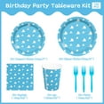 120 Pcs Blue Sky STF9 Paper Plates Birthday Party Tableware Set White