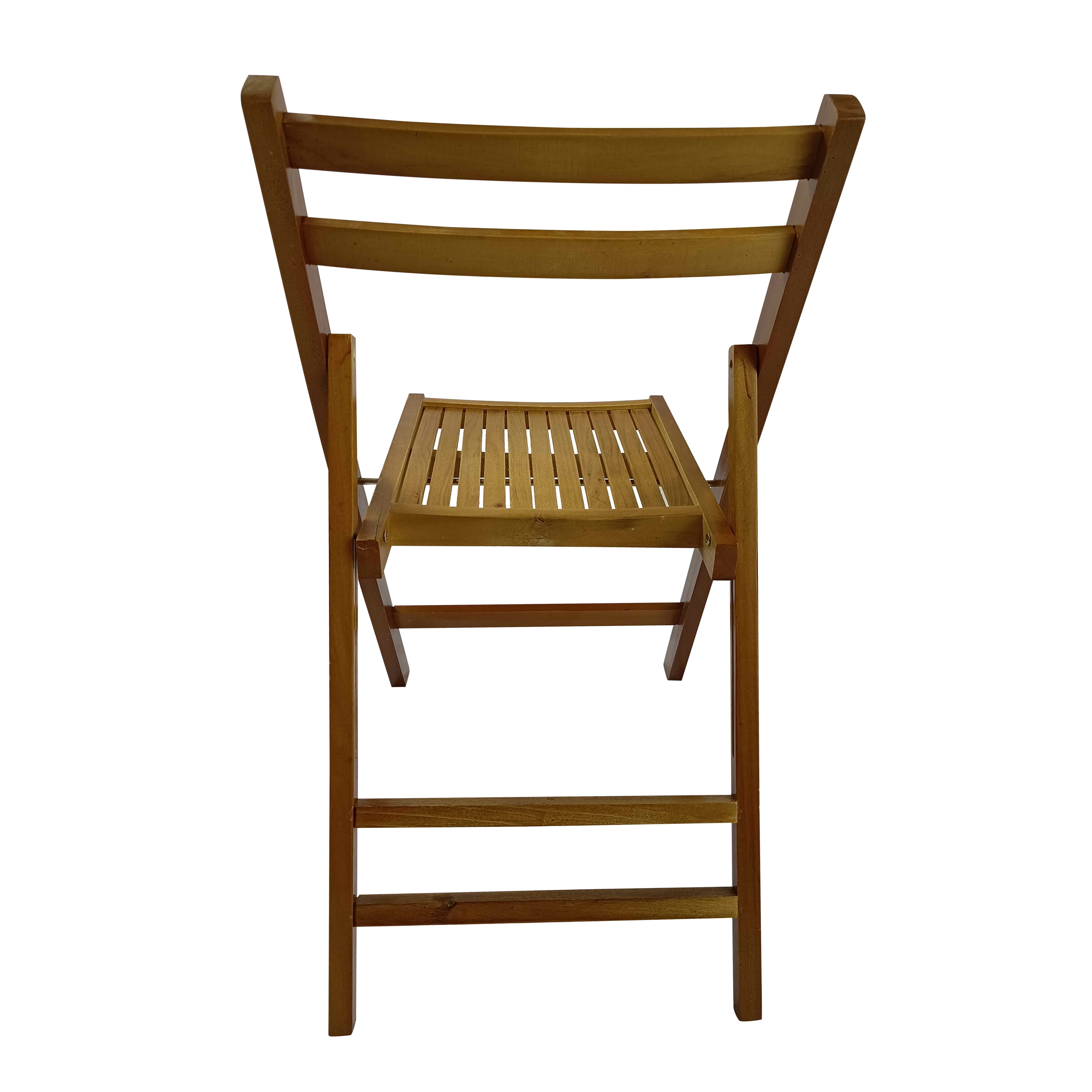 MAYEERTY Set of 4 Honey Solid Wood Slatted Folding Chairs, Portable Foldable Event Dining Chairs for Indoor Outdoor Wedding Kitchen Balcony, Holds 200 LBS