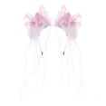 thumbnail image 4 of Diadema con orejas de para Día de Acción de , accesorios fotográficos de Halloween para niñas Rosa Blanco, 4 of 6