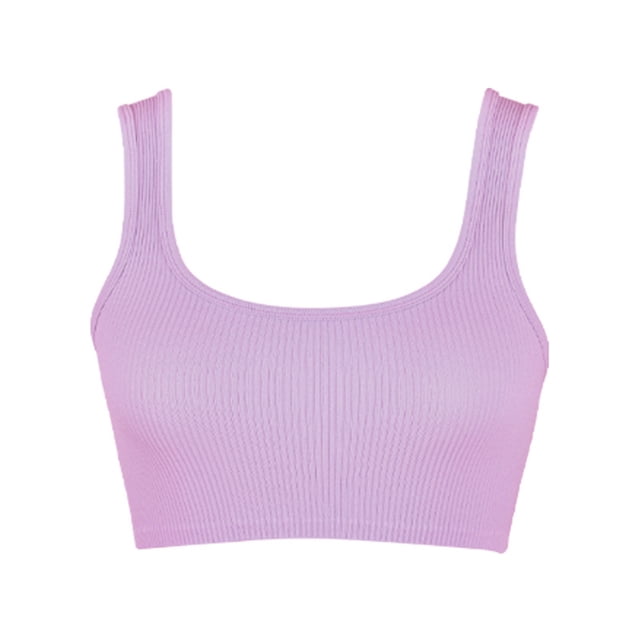 Timegard Womens Tank Tops Yoga Workout Running Round Neck Cropped Tops Knitted Quick Drying Sleeveless Top
