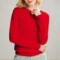 thumbnail image 2 of Yajing Pullover Sweaters for Women Xxl Red Women'S Spring and Autumn Winter New Solid Color Knitted Sweater with Roundneck Undercover and Style Long Sleeve Hoodie, 2 of 5