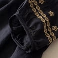 thumbnail image 4 of Cagogo Women Plus Size Two Piece Set Round Neck 3/4 Sleeve Blouse Wide Leg Pants Casual Solid Boho Loose Matching Outfits Summer Business Cruise Travel Clothes, Black L, 4 of 8