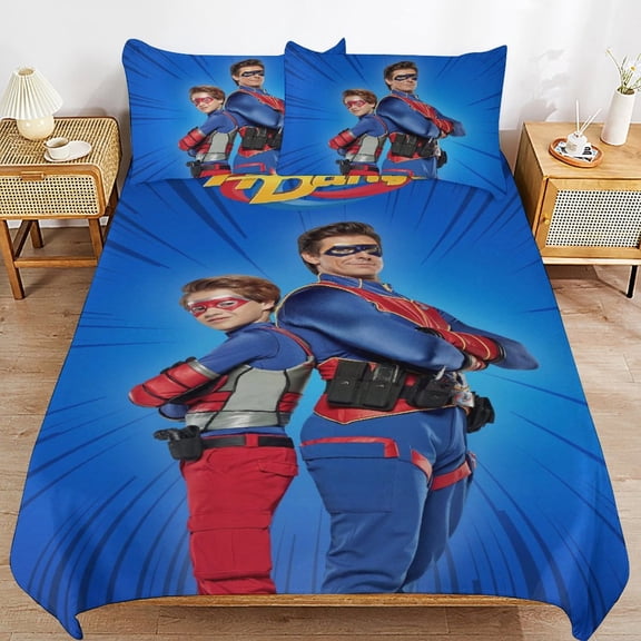 Duvet Cover Bedding Set Cartoon Print Soft Quilt Cover 3 Pieces, 1 Comforter Cover & 2 Pillowcases for Kids Teens Boys Girls Room Decor 79"x90"