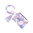 thumbnail image 3 of asddcavvf Silicone Bracelet Floral Folding Card Holder Printed Leather Wallet Keychain Includes Keyc, 3 of 6