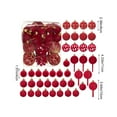 thumbnail image 3 of Btomtd 42pcs 2.36"/6cm Flocking Christmas Ball Ornaments, Velvet Christmas Balls in Assorted Styles for Tree and Party Decor, Red, 3 of 6