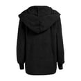 thumbnail image 4 of Youmylove Womens Winter Trendy Full Zipper Jackets Temperament Long Jacket Warm Open Cardigan With Pockets Hooded Jacket Outerwear Dailywear, 4 of 5