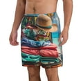 thumbnail image 2 of Logiee Tropical Vacation Essentials Print Mens Swim Trunks Quick Dry Board Shorts,Breathable Hawaii Beach Shorts Swimwear Bathing Suits-Large, 2 of 6