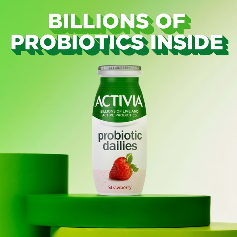 Activia Dailies Strawberry Probiotic Low Fat Yogurt Drinks, 8 ct / 3.1 fl  oz - Foods Co.
