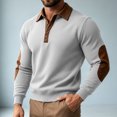 thumbnail image 7 of Guluxicc Dressy Henley Sweatshirts for Men Elbow Patch Ribbed Cuffs Hem Button Closure Collared Long Sleeve Casual Sweatshirts for Fall Winter Pullover, 7 of 7
