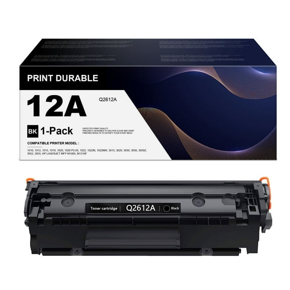 12A Q2612A Toner Cartridge Black-1 Pack 12A Q2612A Toner Compatible for HP 1020 1022 1022n 1010 Printer