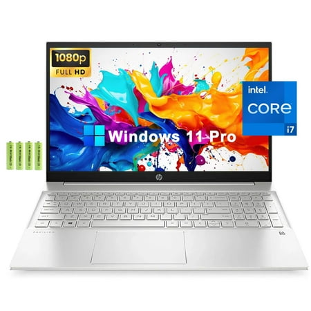 HP Pavilion 15 15.6" FHD Business Laptop Computer for Work, 12th Gen Intel Core i7-1255U, 16GB DDR4 RAM 512GB PCIE SSD, Intel Iris Xe Graphics, Wi-Fi6, Backlit Keyboard, Numeric Keypad, Windows 11 Pro
