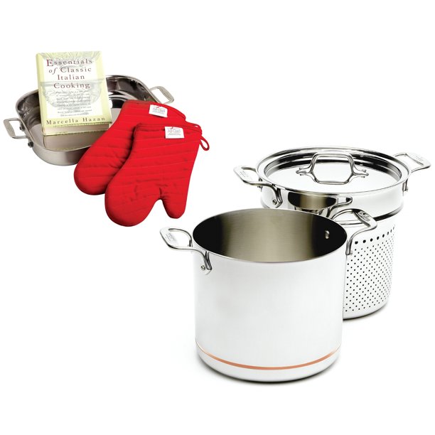 All Clad Copper Core 7 Quart Pasta Pentola With Free 4 Piece Lasagna Set Walmart Com Walmart Com