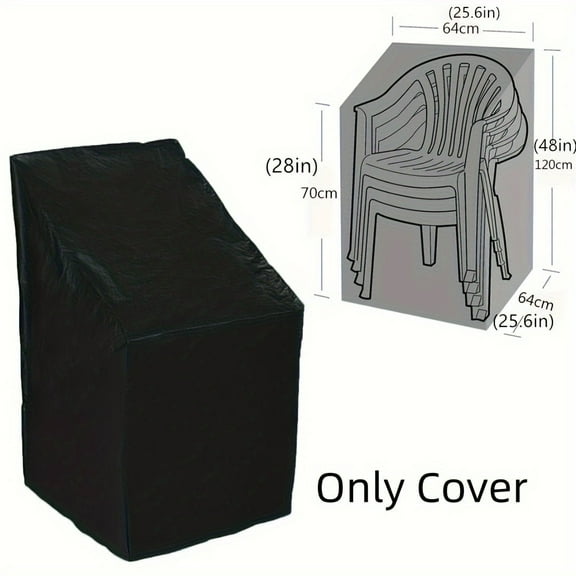 GYTY 1pc Outdoor Stacking Chair Cover - 210D Oxford Fabric - Black, Perfectly Fitting, Easy to Protect, a New Favorite for Home!
