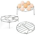 thumbnail image 1 of Xiao Hua Stainless Steel Steamer Rack Triangle Rack Steamer Basket Food Rack Pressure Cooker Air Fryer Rack, 3-Piece Set, 1 of 5