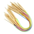 thumbnail image 3 of 18Pcs Circular Needle Set Knitting Needle Bamboo Ring Tool Color Carbonization Color Tube Knitting Needles, 3 of 7