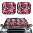 thumbnail image 2 of Xecao Rose Flowers for Foldable Car Sun Shades (2-Pack) offer sun protection with an easy-fold design for convenient windshield shading., 2 of 7