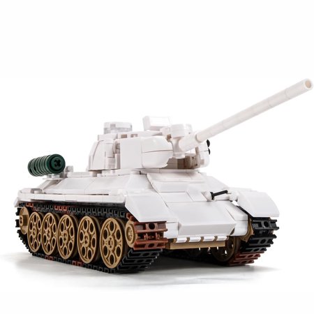 Syrinx T-34 White Tank Army Building Block - WW2 Military Historical Collection Model with 2 Soldier Figures - Toys Gifts for Teen & Adult