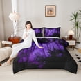 thumbnail image 4 of Feelyou Woodland Botanical Bedding Comforter Set for Adult, Purple Tree Plant Twin Comforter Sets, Rustic Farmhouse Reversible Bedding Set, Luxury Bedroom Decor, 2pcs, 4 of 8