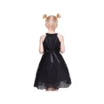 thumbnail image 4 of Robe Fille Noire en Dentelle avec Strass, Col Licou, Robe de Bal Formelle pour Fête, 7 Ans, 4 of 6