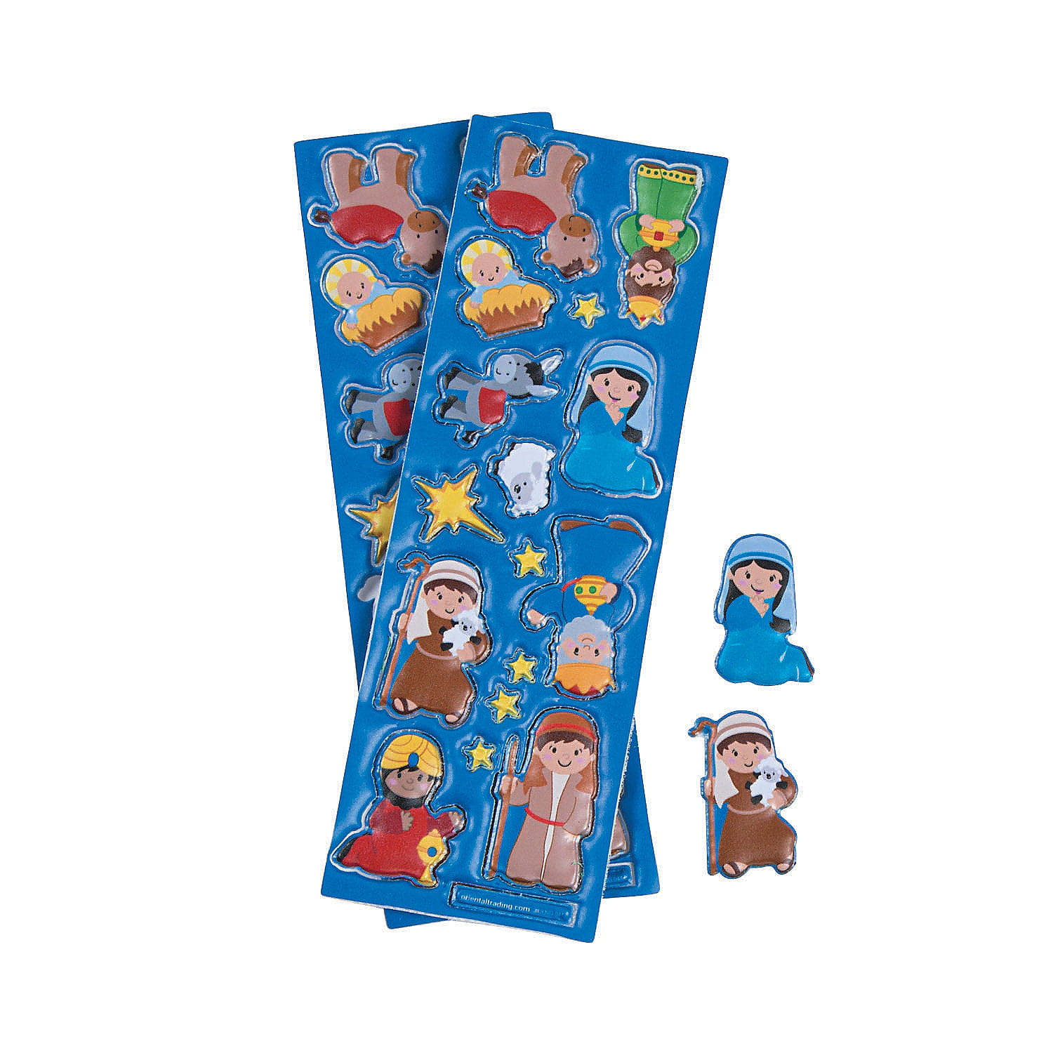 Nativity Puffy Sticker Sheets - Stationery - 12 Pieces - Walmart.com ...