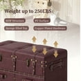 thumbnail image 6 of COZAYH Vintage Trunk Large Storage, Chest Cabinet with Latch Closure and Buckle for Bedroom Closet Home Organizer Decorative, Red, 6 of 7