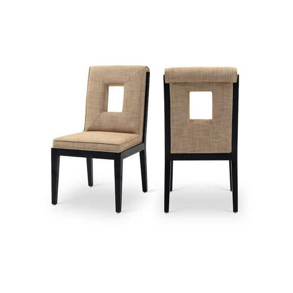 Meridian Furniture Gwendolyn Cognac Linen Textured Dining Side Chair (Set of 2)