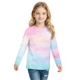 thumbnail image 4 of Abcomgle Girls Long Sleeve T Shirts Size 6-7 Casual Tie Dye Crewneck T Shirts for Girls Winter Basic Top for Girls Cotton Girls Sweatshirts, 4 of 5