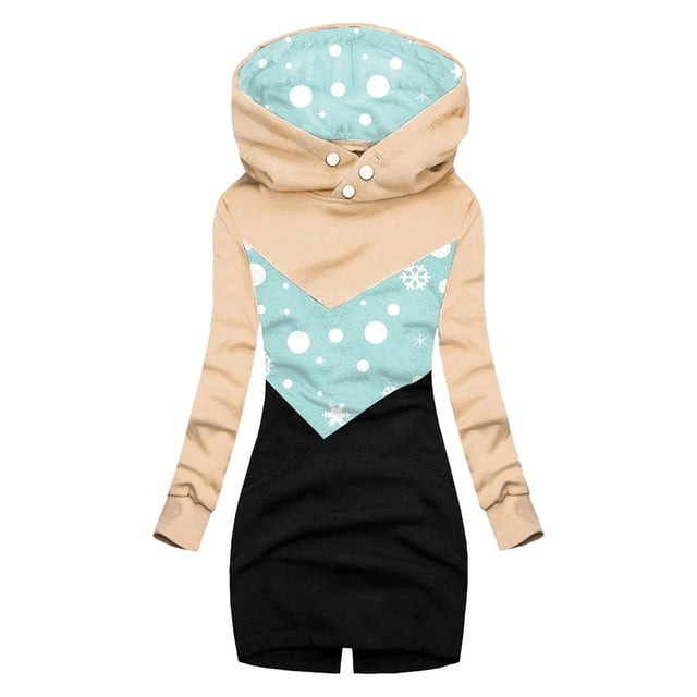 Sudadera de moda para mujer Sudadera con capucha y estampado floral de Navidad Sudadera con capucha delgada Pompotops gfhjh13173
