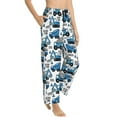 thumbnail image 2 of Uemuo Blue Excavator Pattern Women's Wide Leg Palazzo Lounge Pants with Pockets Light Weight Loose Comfy Casual Pajama Pants-Small, 2 of 9