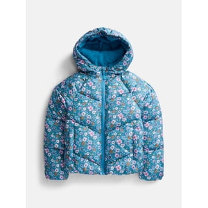Wonder Nation Girls Heavyweight Puffer Jacket with Hood