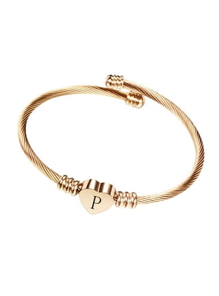 Bracelets for Teen Girls Personalized Initial Bracelet 18K Gold Plated  Stainless Steel Letter Bracelet Dainty Coin Charm Bracelet Delicate Disc  Name