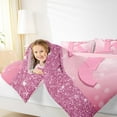 thumbnail image 3 of jejeloiu Personalized Gifts Bow King Size Comforter Sets,Letter K Bedding Comforter Set,Pink Bling Print Bedding Set For Children,Lightweight Room Decoration Reversible,3-Piece, 3 of 7