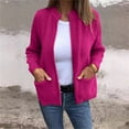 thumbnail image 2 of Cute Cardigans for Women Casual Loose Fit Solid Color Minimalist Knit Sweater with Pocket Cozy Womens Sweaters, 2 of 6